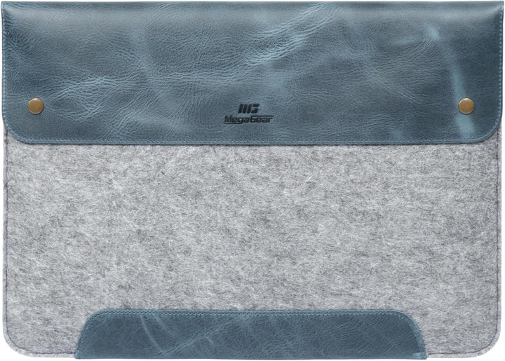 MegaGear MacBook-Tasche aus echtem Leder und Fleece, Laptop-Hülle für MacBook Pro und MacBook Air Hü