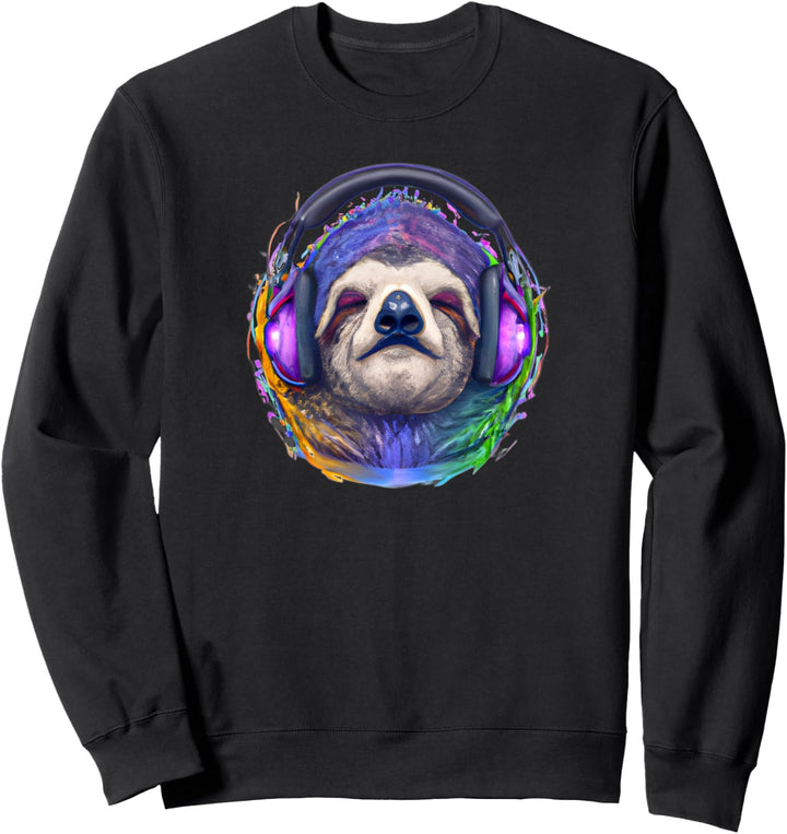 Buntes cooles faule Faultier Musik Sweatshirt
