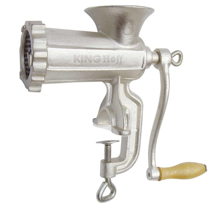 Fleischwolf aus Gusseisen mit Zubehör Wurstmaschine Wurstfüller KINGHOFF (Gr. 8), Gr. 8