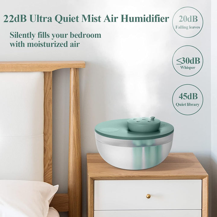 Canareen 1.2L Humidifier for Bedroom Air Cool Mist Humidifiers for Hoom with Night Light Easy to Cle