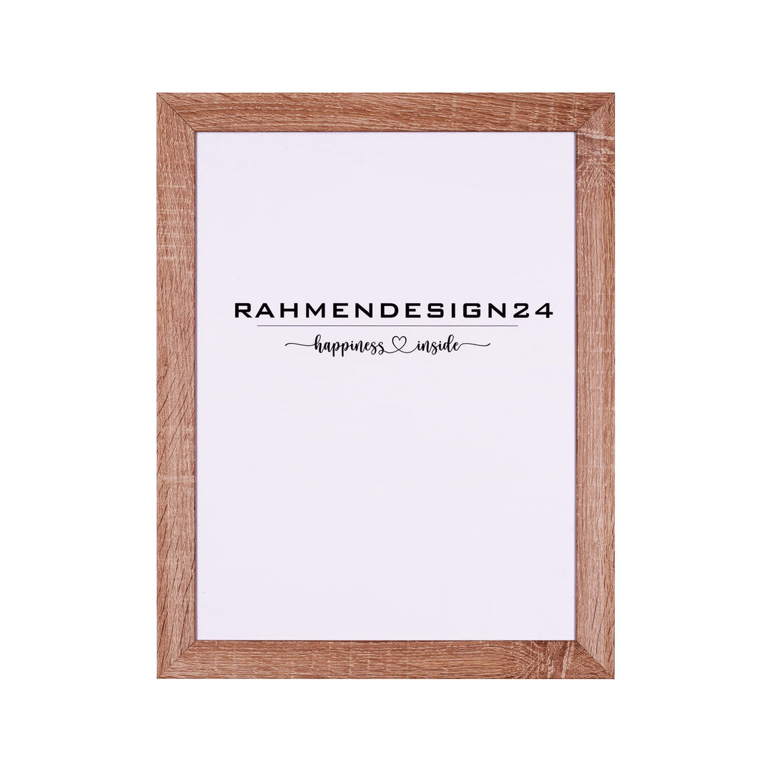 Rahmendesign24 Bilderrahmen Rio 70x90 Sonoma Eiche Fotorahmen, Wechselrahmen, Posterrahmen, Puzzlera