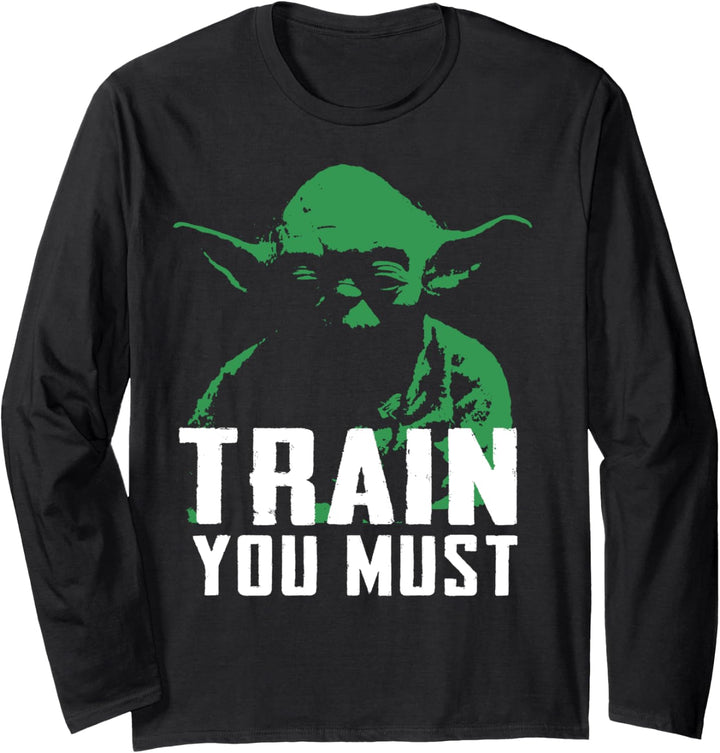 Star Wars Yoda Train You Must Two Tones Portrait Langarmshirt