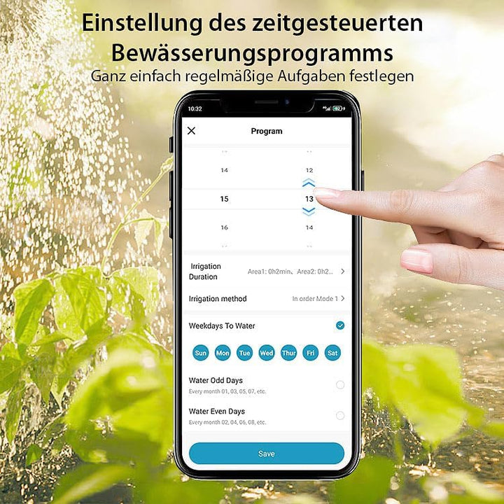 Royal Gardineer für Bluetooth: WLAN-Smart-Sprinkler-Controller, 16 Zonen, Echtzeit-Wetter, App (WiFi