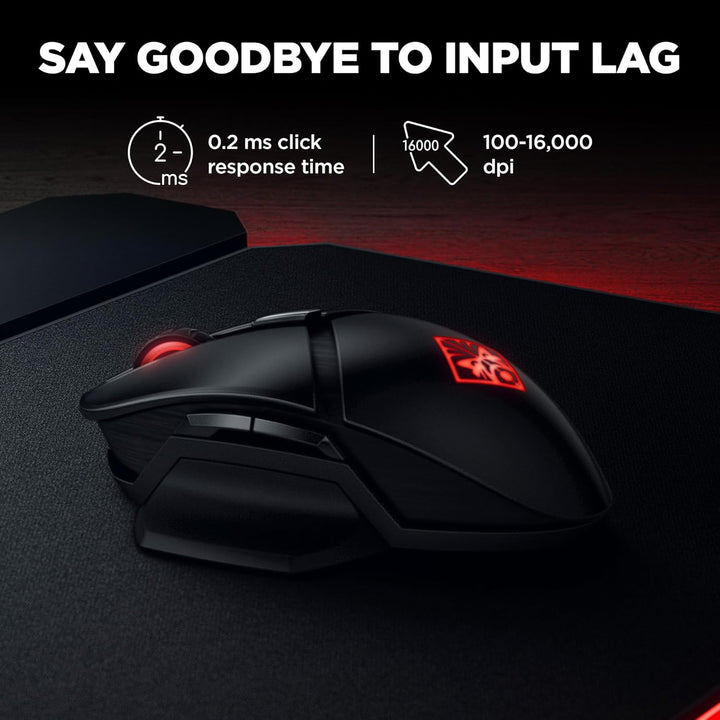 OMEN Photon Gaming Maus (kabellos, Qi Charging, bis zu 16.000 dpi, 11 programmierbare Tasten, RGB-Be