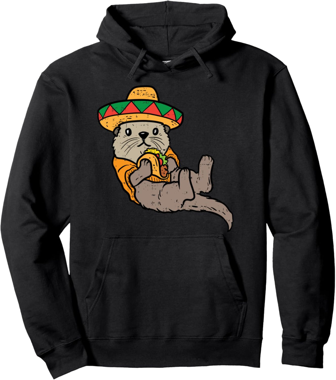 Mexican Otter Sombrero Taco Cinco De Mayo Fiesta Animal Pullover Hoodie