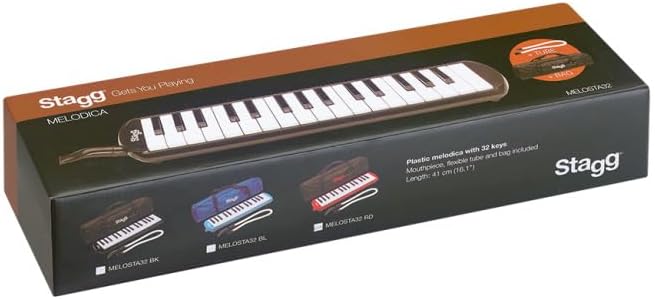Stagg Melodica 32 Tasten, schwarz, inkl. Anblasschlauch Schwarz 32 Notes Modern, Schwarz 32 Notes Mo