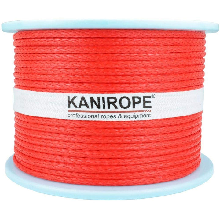 Kanirope® Dyneema Seil PRO 4mm 500m Rot 12-fach geflochten SK78 verstreckt beschichtet, 500m Rot