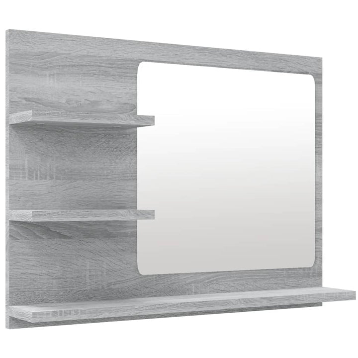 vidaXL Badspiegel, Wandschrank für Badezimmer, Badezimmerspiegel mit 3 Ablagen, Spiegel Schminkspieg