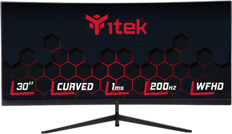 iTek Monitor GGC - 30" Curved R1800, WFHD 2560x1080 UltraWide, VA, 200Hz, 21:9, 1ms MPRT, 3xHDMI, DP