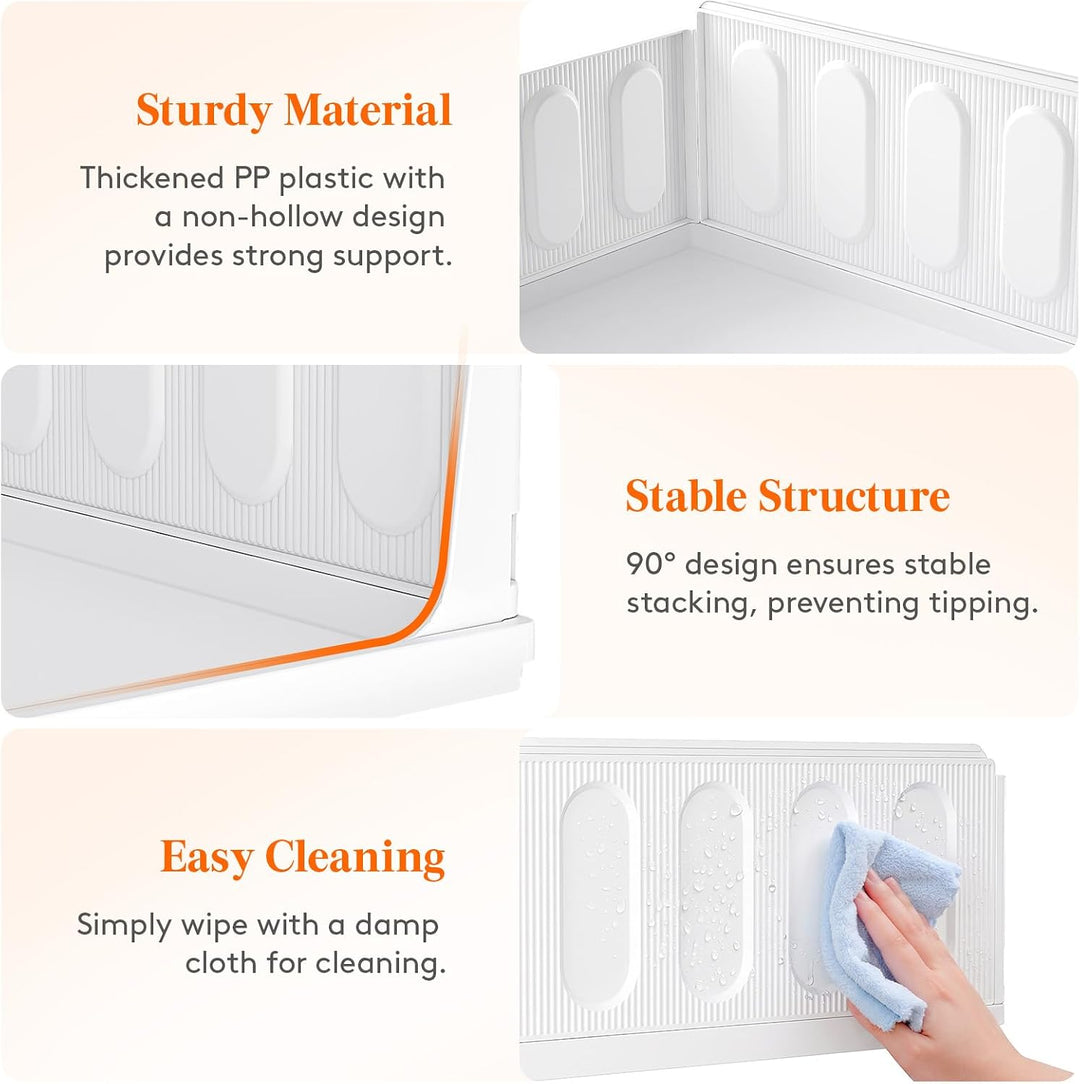 Lifewit 8er Set Stapelbare Kleiderschrank Organizer, Ausziehbar Kunststoff Ordnungssystem für Schran