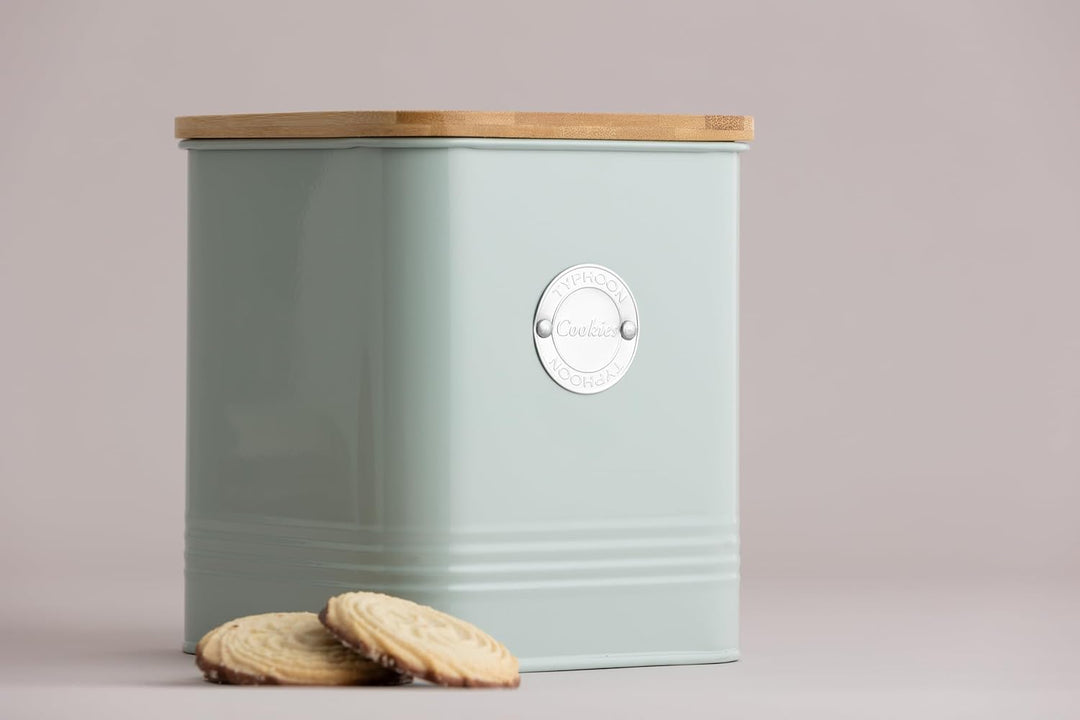 Typhoon Squircle Keksdose luftdicht mit Deckel mintgrün 1,8L, Gebäckdose mit Bambusdeckel, hochwerti