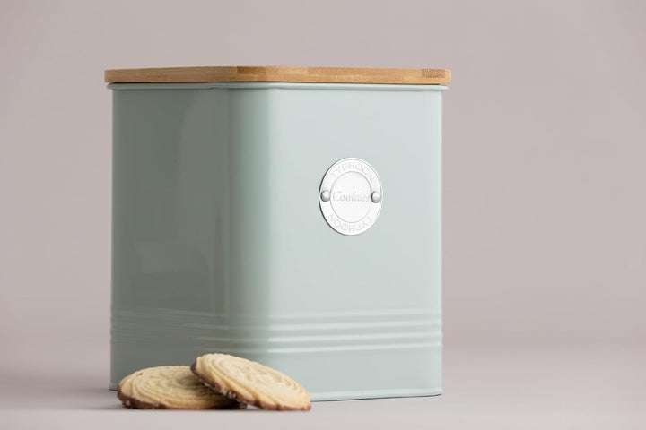 Typhoon Squircle Keksdose luftdicht mit Deckel mintgrün 1,8L, Gebäckdose mit Bambusdeckel, hochwerti