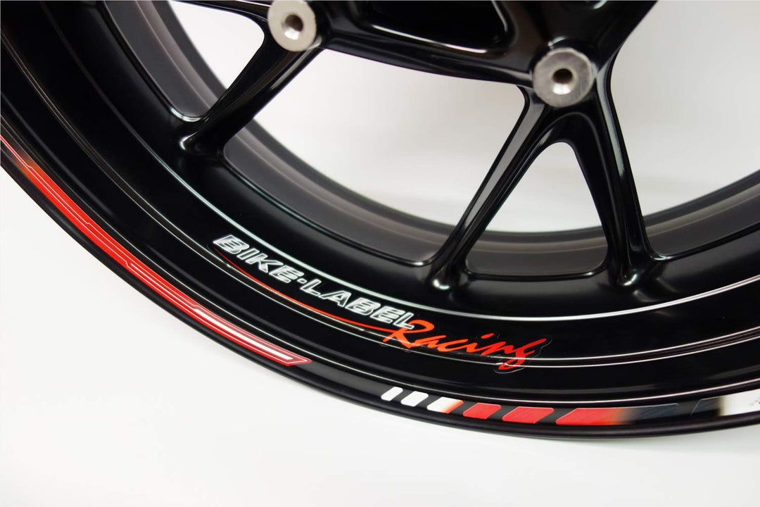 BIKE-label Felgenrand Aufkleber Racing Red 1000 GP Style Rot 710002
