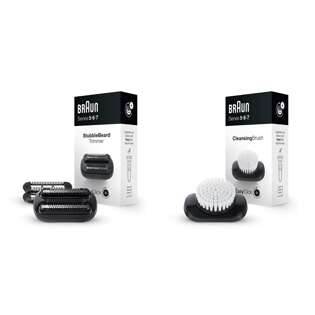 Braun EasyClick 3-Tage-Bart-Trimmeraufsatz für Rasierer Herren & EasyClick Gesichtsreinigungsbürsten