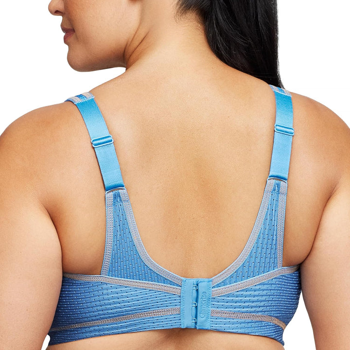 Glamorise Damen Hochleistungs Bustier Sport-BH 75C Light Denim, 75C Light Denim