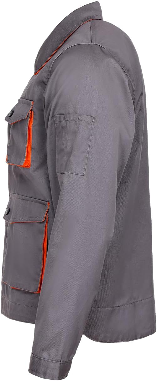 Desman - Multifunktionale Arbeitsjacke Männer Bundjacke - Grau/Orange 54, 54