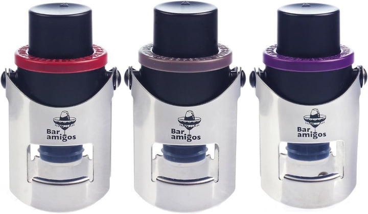 Bar Amigos ®, Triple Value Pack of 3 Champagne Pressure Stopper Sektflaschenverschluss Sekt und Cham