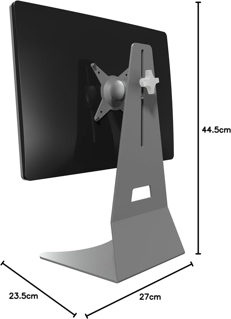 Dataflex Addit Monitorständer 502 Silber, höhenverstellbare Monitorkonsole, drehbarer Monitorständer