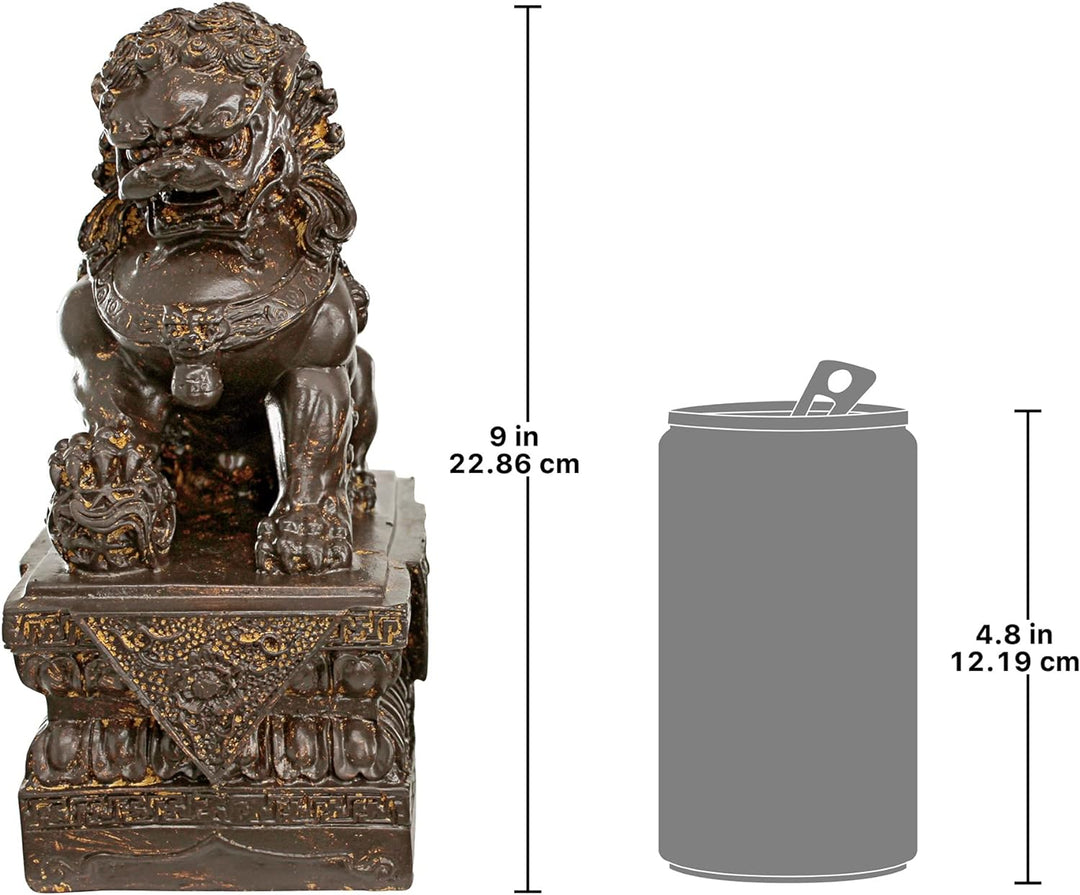 Design Toscano Chinesische Wächterlöwen-Statue, Männlich, 18 x 4,5 x 23 cm Male, Male