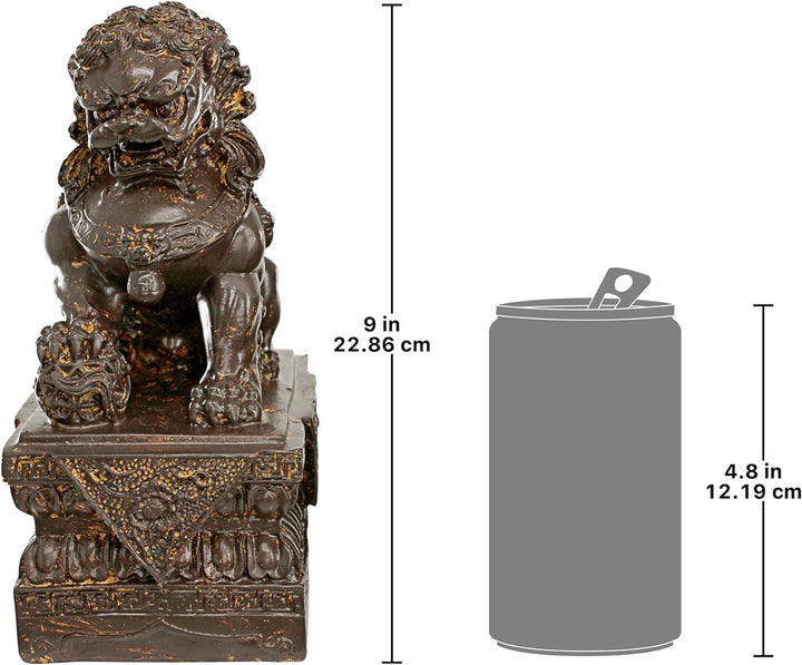 Design Toscano Chinesische Wächterlöwen-Statue, Männlich, 18 x 4,5 x 23 cm Male, Male