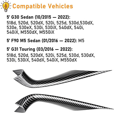 TTCR-II 2PCS Kompatibel mit Türgriffe B_M_W 5er G30 G31 2016-2022 Türgriff Innen 518d,520d,520i,525d