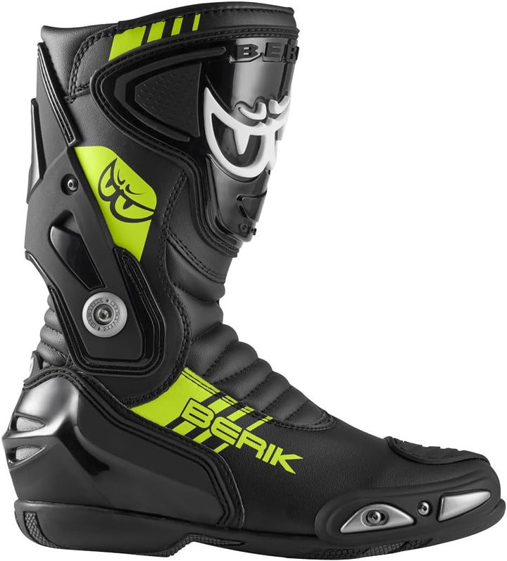 Berik Shaft 3.0 Motorradstiefel, schwarz/neon-gelb, 48 Schwarz Neon Gelb 48 EU, Schwarz Neon Gelb 48