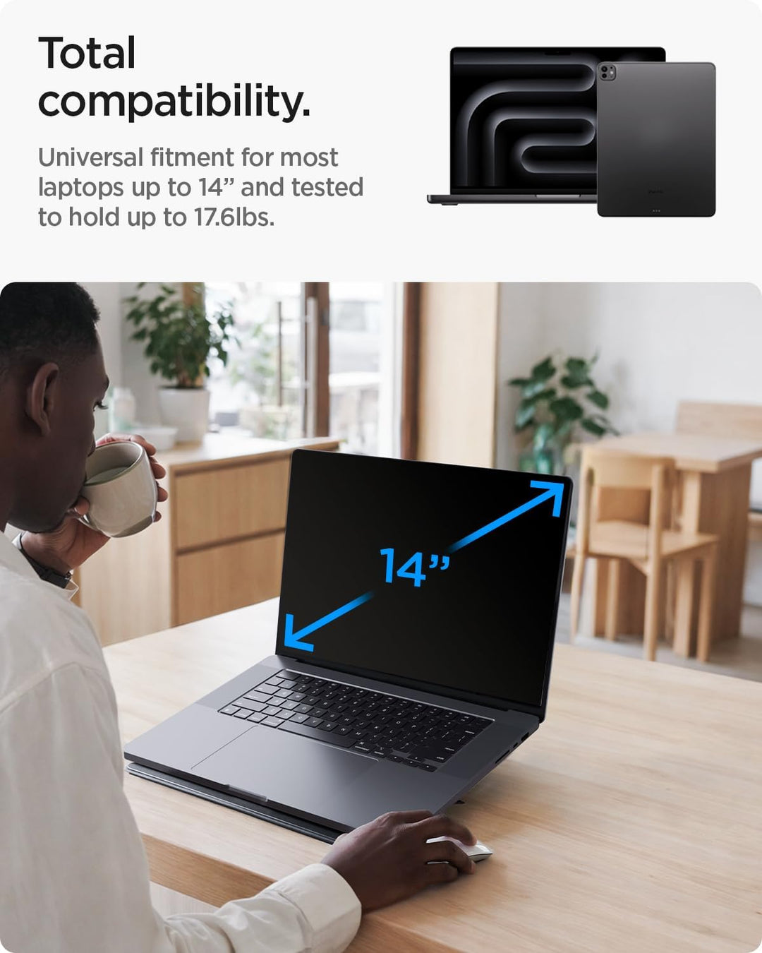Spigen Slim Fold Laptop Ständer, Ultradünn & Leicht Laptopständer, Ultra-Schlankes Design Laptop Sta
