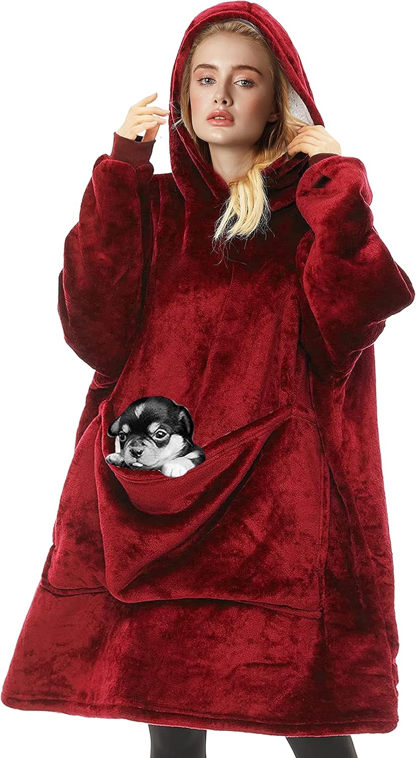 Yutdeng Sweatshirt Hoodie Oversize Damen Kapuzenpullover Decke Hoodie Super Weich Pulloverdecke Herr