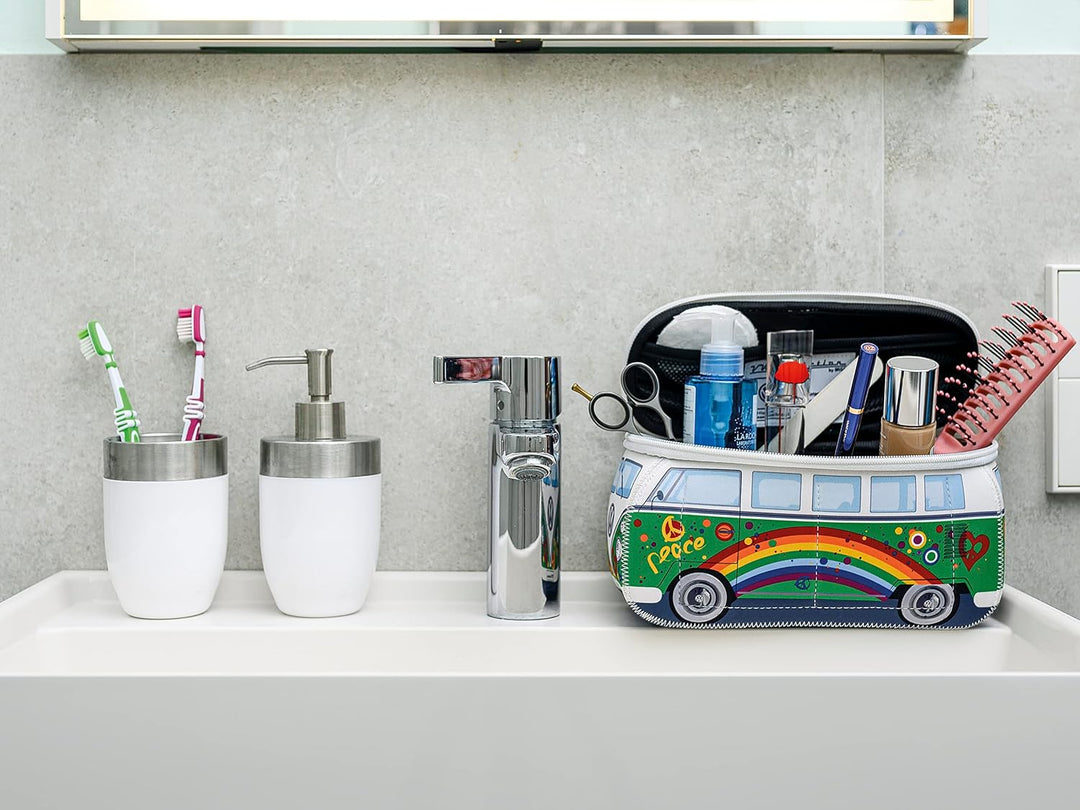 BRISA VW Collection - T1 Bulli Bus Kulturbeutel Kosmetiktasche | Volkswagen Universaltasche Waschbeu
