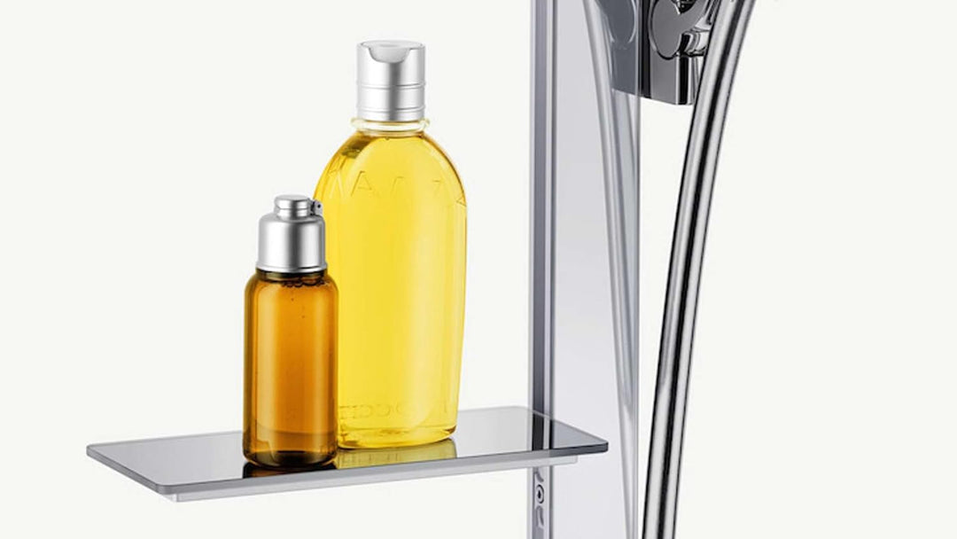 hansgrohe Seifenablage Casetta E Shampoo- und Duschgelablage, Weiss/Chrom