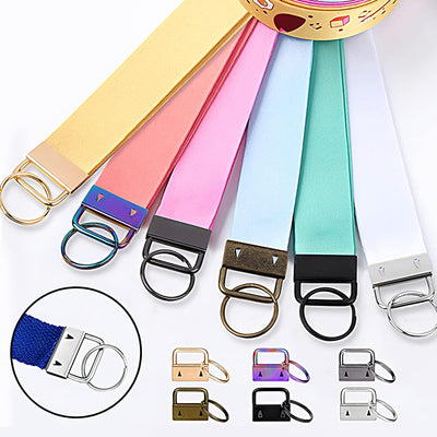 Knpwer 90 Stück Schlüsselband Rohlinge 1 Inch,6 Farben Schlüsselanhänger Hardware,Schlüsselband Bast