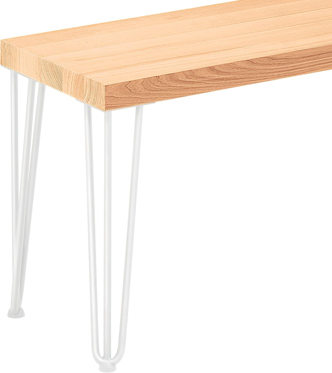 LAMO Manufaktur Sitzbank Esszimmer Holzbank Bettbank 30x60x47 cm, Möbelfüsse Creative Weiss/Natur, L