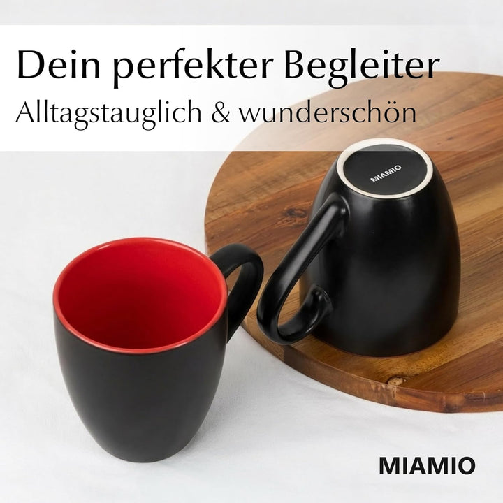 MIAMIO - 6 x 350 ml Kaffeetassen/Kaffeebecher Set - Tassen Set 6er Modern - Le Papillon Kollektion (