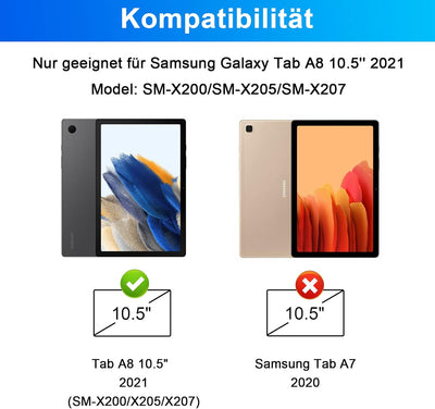 LAMA Samsung Galaxy Tab A8 Hülle mit Tastatur, Kabellose Tastatur Hülle für Tab A8 10,5“ 2021 (SM-X2