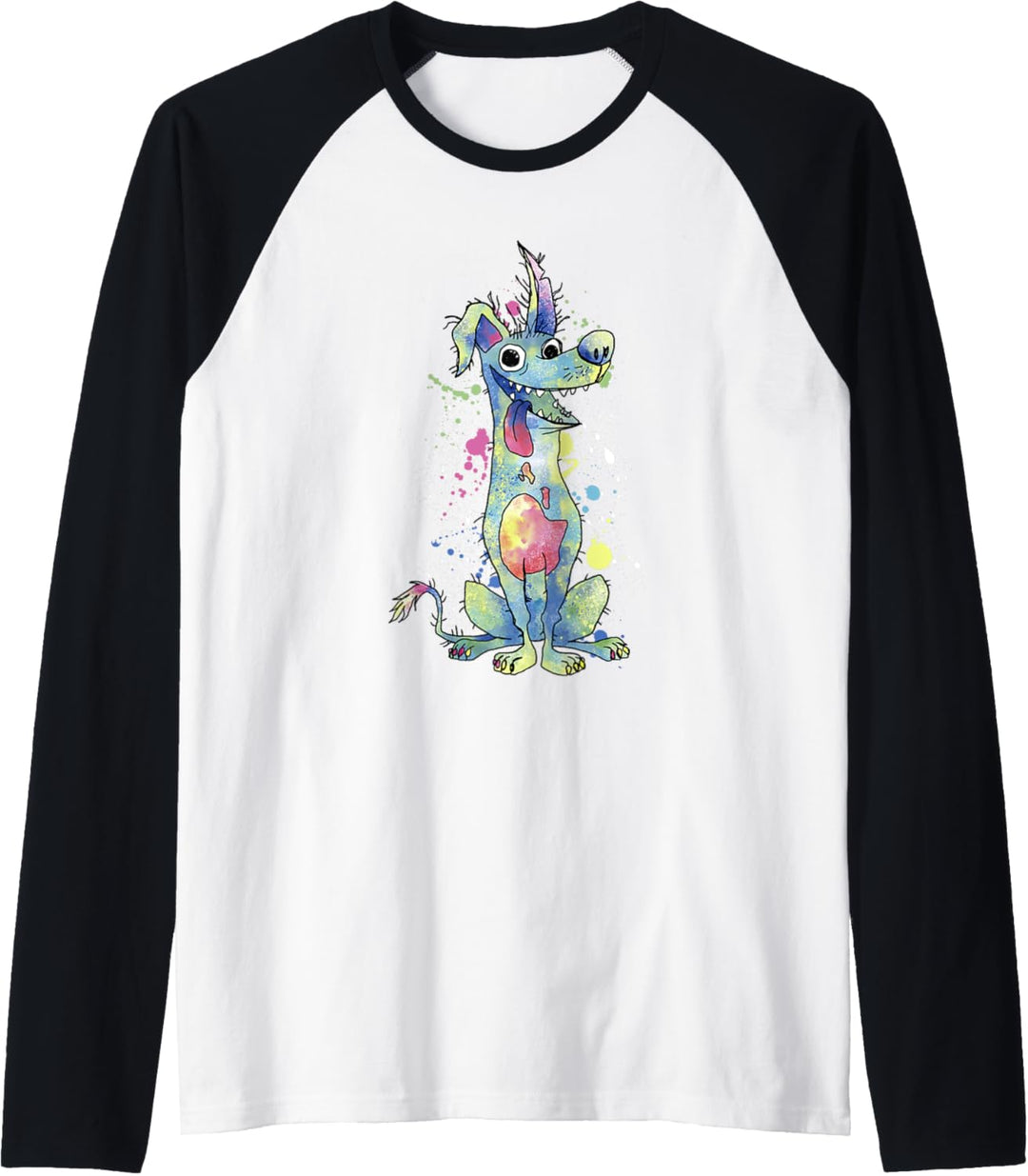 Disney Pixar Coco Dante Lächelndes Verspritzt Aquarell Raglan