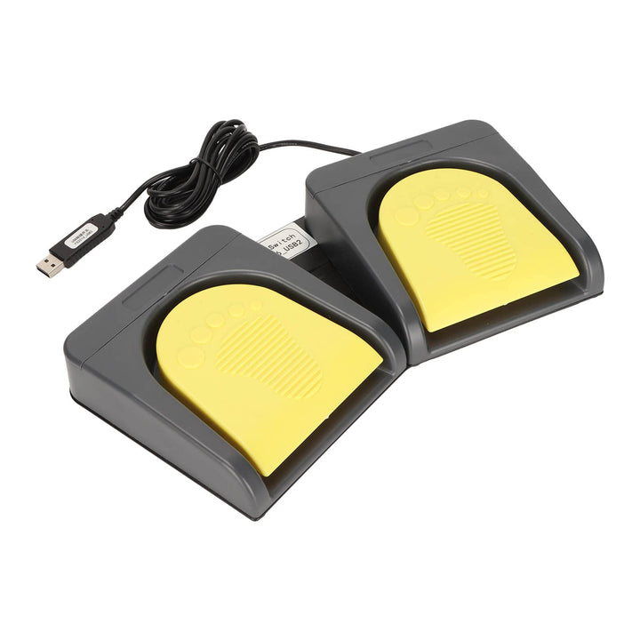 Elprico USB-Fusspedal, Doppelfussschalter Mechanische Schalter mit Zwei Pedalen MIDI-Controller HID