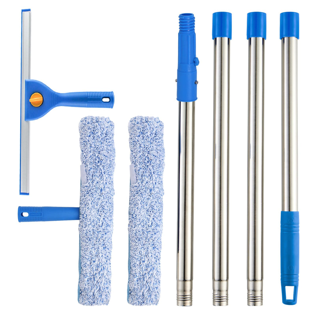 1,5m Fensterreiniger mit Langem Griff, 35cm Fensterabzieher und 38cm Fensterwischer als Kombi-Set, P