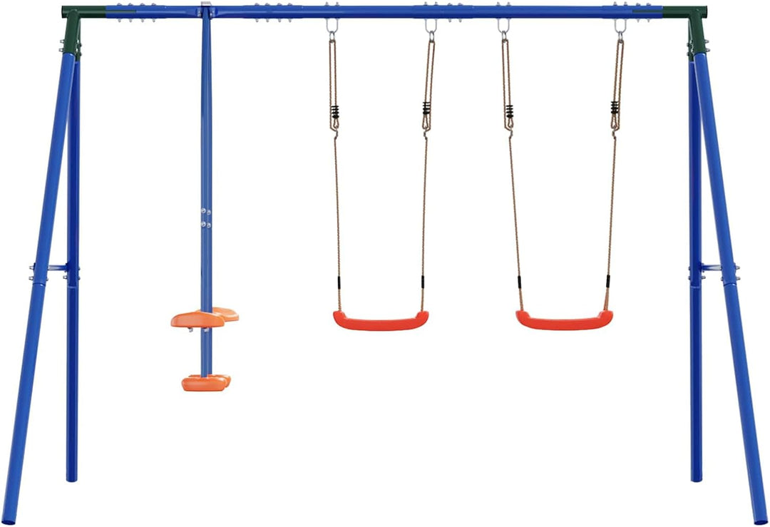 Mangloder Mehrfarbiges Outdoor Schaukelset 263 x 185 x 185 cm aus Stahl und PE für Garten, Spielplat