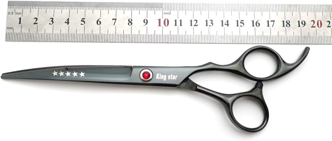 7.0in Titanium Black Professional Pet Grooming Scissors Set,Straight &amp; Thinning &amp; Curved Scissors 4p