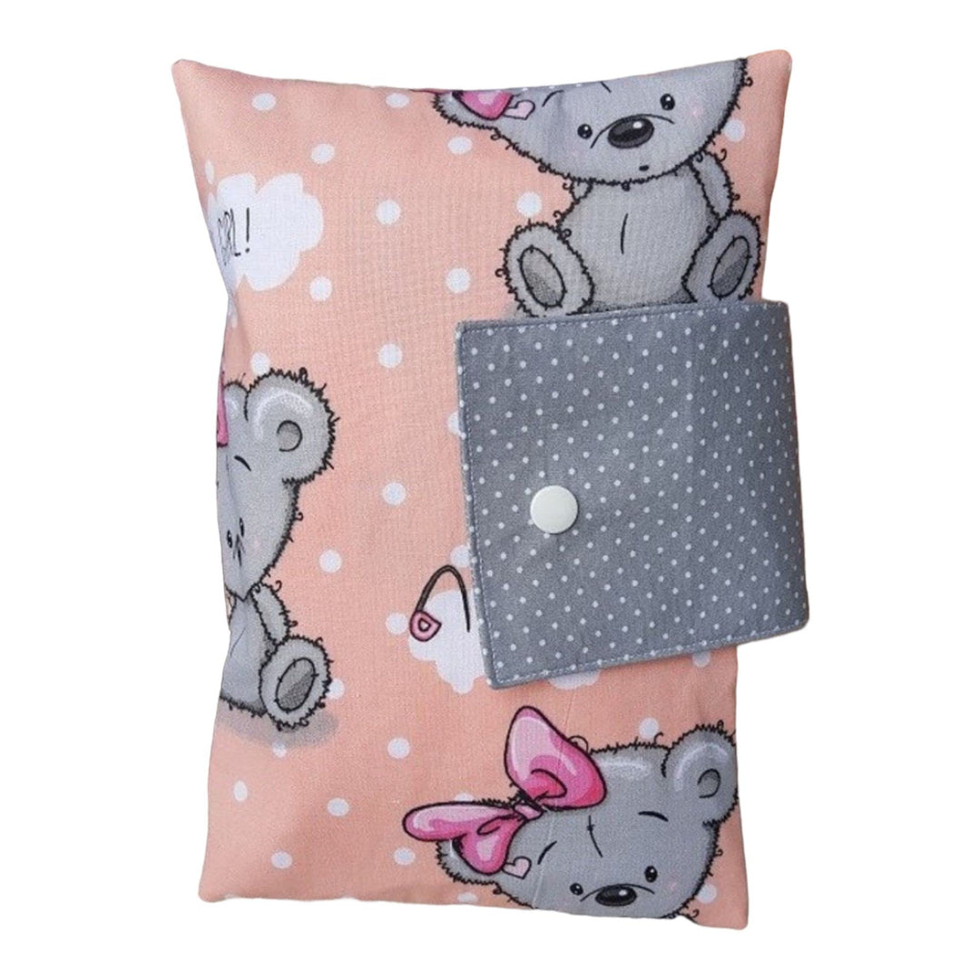 XXL Windeltasche Teddy Bärchen apricot grau Punkte Wunschname