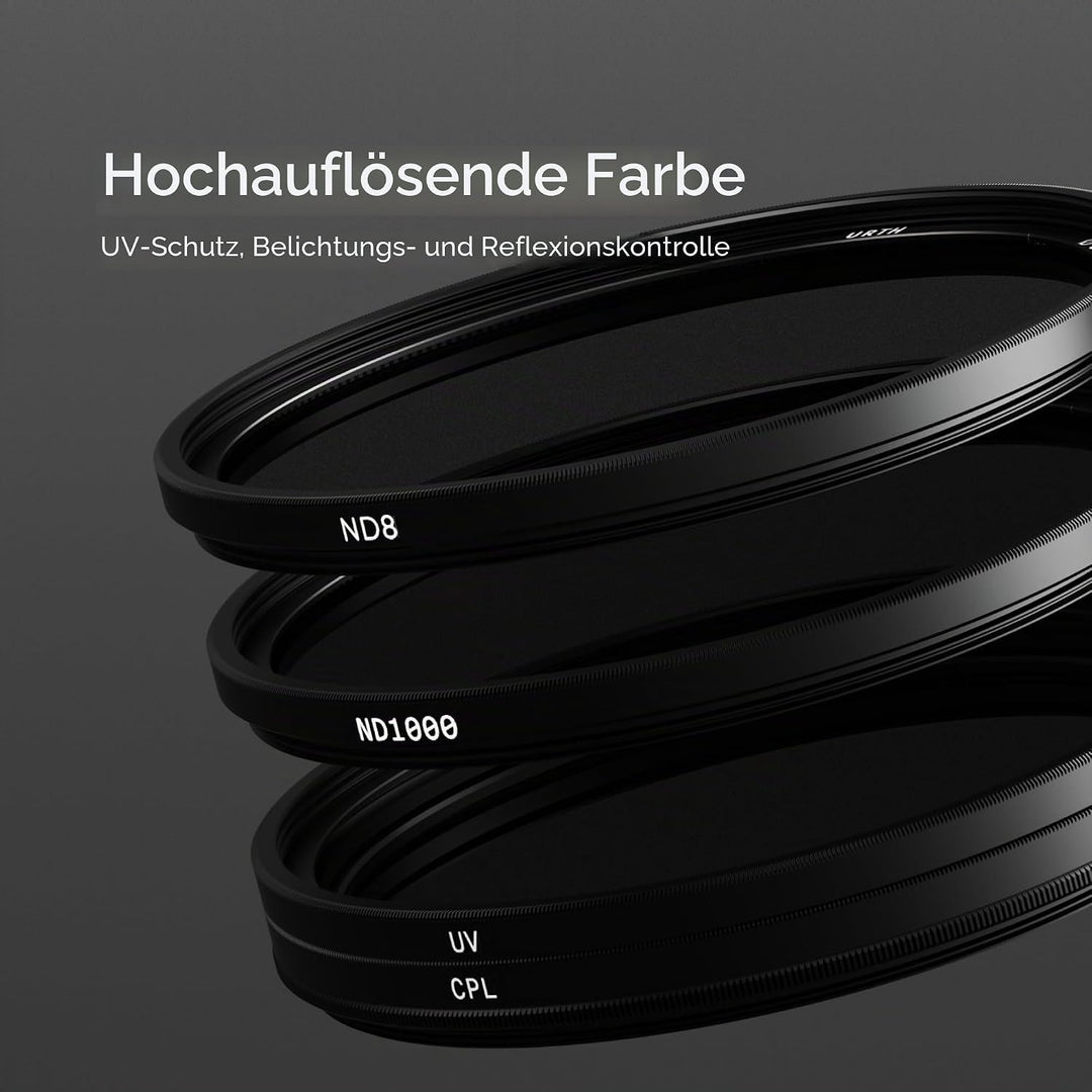 Urth 43 mm UV, Polfilter (CPL), ND8, ND1000 Filter Kit (Plus+) 43mm Reinschrauben, 43mm Reinschraube