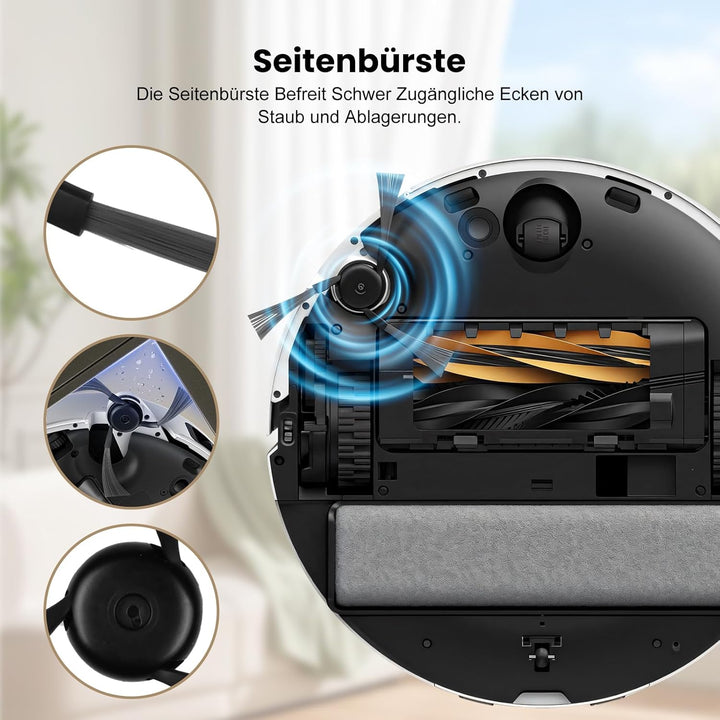 20 Stück Zubehör für Dreame Aqua10 Ultra Roller Complete Saugroboter, mit 2 Hauptbürste 2 Rollenmopp