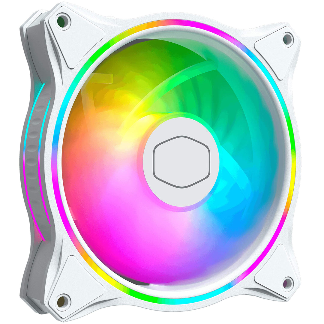 Cooler Master MasterFan MF120 Halo White Edition ARGB - Mit Zwei Beleuchtungs-Ringen, Gehäuse & Kühl