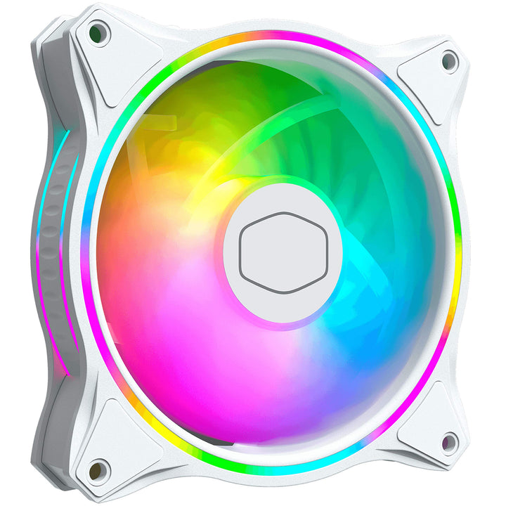 Cooler Master MasterFan MF120 Halo White Edition ARGB - Mit Zwei Beleuchtungs-Ringen, Gehäuse & Kühl