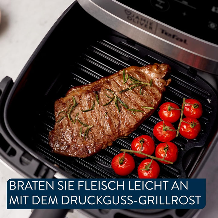 Jamie Oliver by Tefal Easy Fry Silence Deluxe Heissluftfritteuse, sehr leise, 10 voreingestellte Pro
