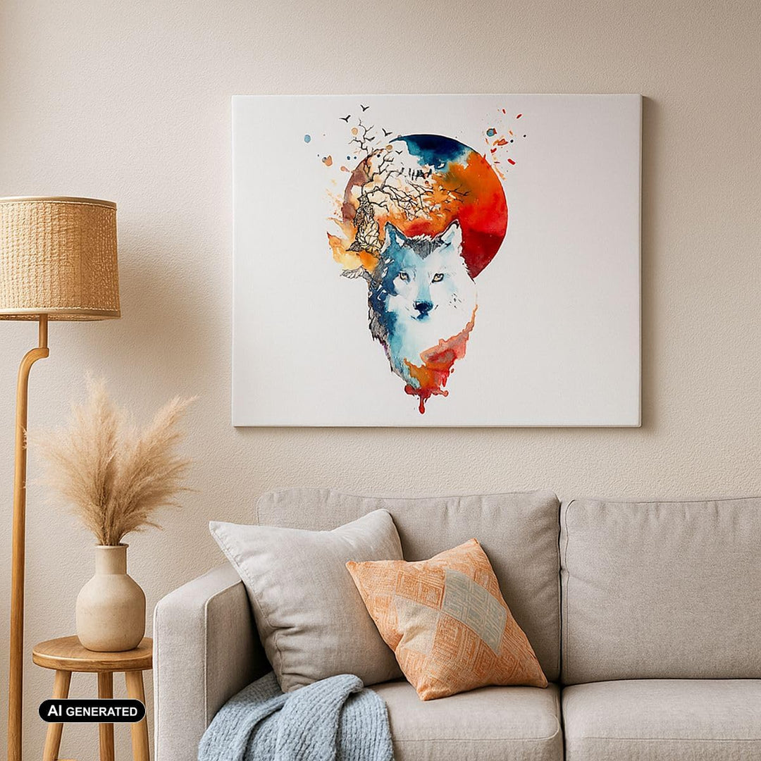 Bilder auf Leinwand Tierwelt Pelz Abbildung Mond Leinwandbild 70x50cm Wandbilder Dekoration Wohnzimm