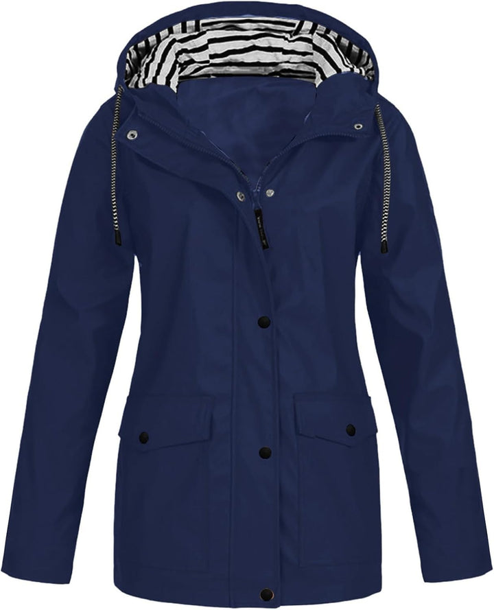 Regenjacken Wasserdicht Damen Outdoor Solid Colour Sweatshirt Punch Jacke wasserdichte Regenjacke Pr