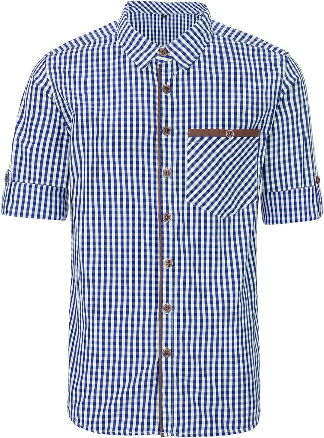 Trachtenhemd Herren, 100% Baumwolle Oktoberfest Hemd Herren Langarm Freizeithemd für Männer, Grössen