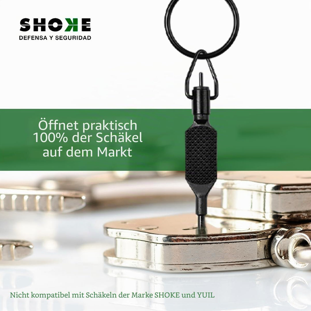 Handschellenschlüssel Polizei - Universalschlüssel, flach und drehbar mit Ring - Hergestellt aus Pol