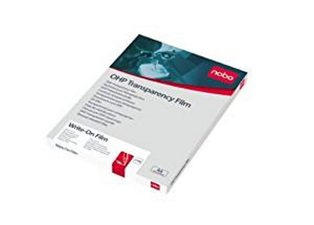 Nobo 33638235 Folie für OHP Schreibfolie, für A4, Stärke: 120 My, Packung, für Direktbeschriftung mi